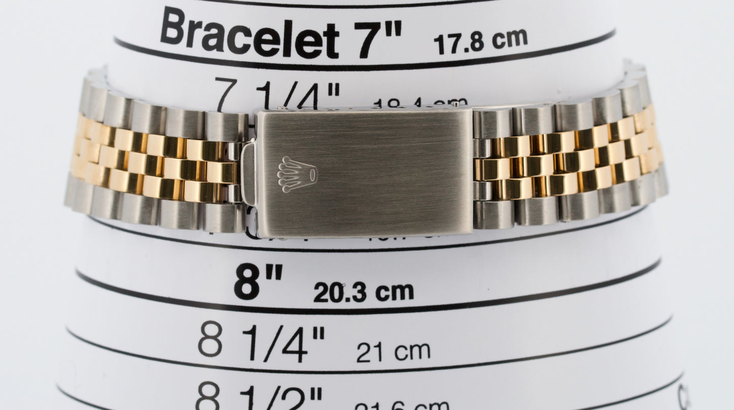 Rolex DateJust 36mm AQUA DIAMOND Blue Green 18K Gold JUBILEE Steel Watch 16013