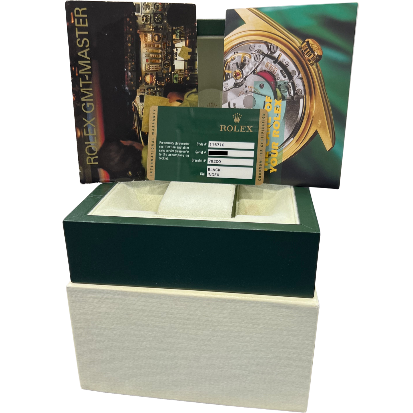 PAPERS Rolex GMT-Master II BLACK Green Stainless Ceramic 40mm 116710 LN BOX