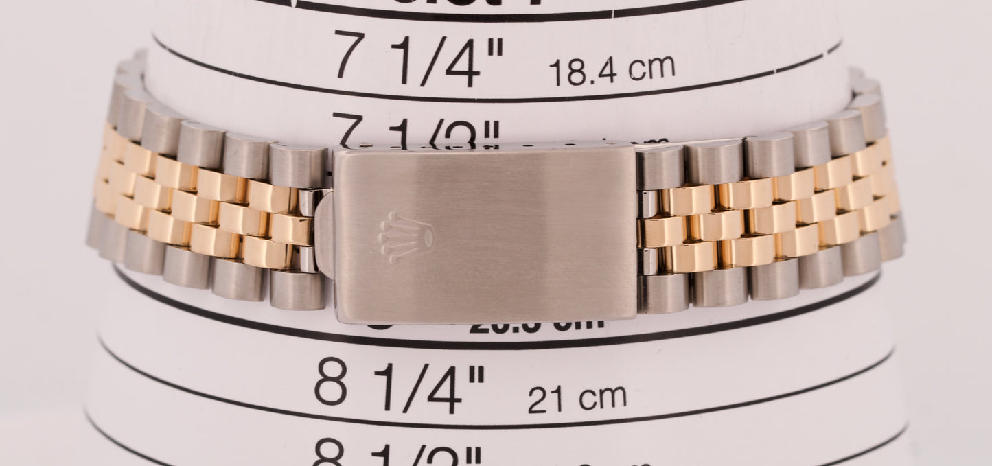 Rolex DateJust 36mm SILVER 18K Gold Two-Tone Stainless Steel JUBILEE 16013 BOX