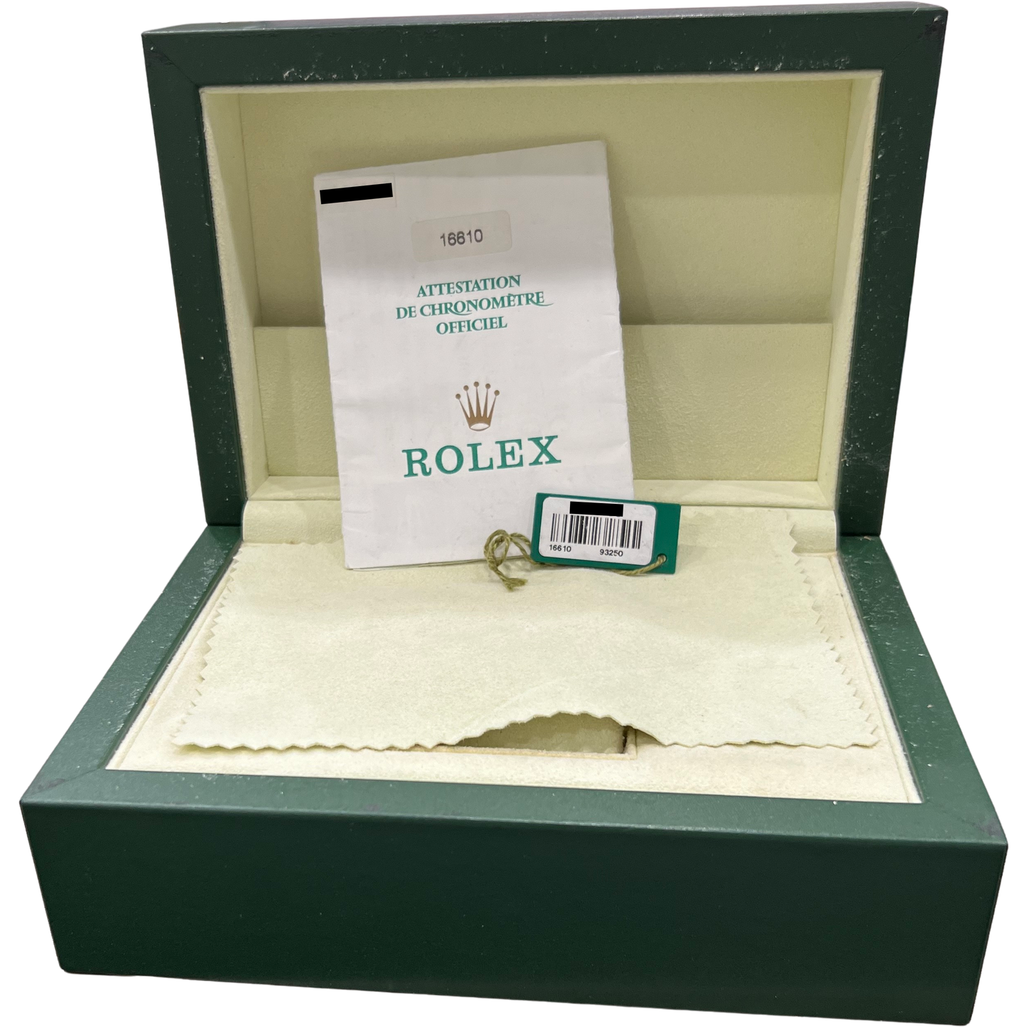 PAPERS Rolex Submariner Date BLACK Stainless Steel 40mm Dive Watch 16610 BOX