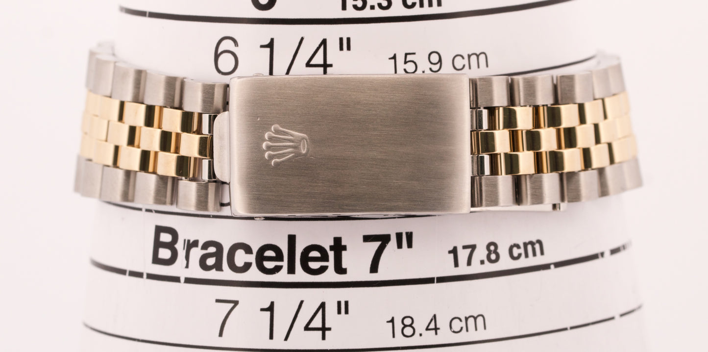 PAPERS Rolex DateJust 36mm MOP DIAMOND 18K Gold Steel JUBILEE Watch 16233 BOX