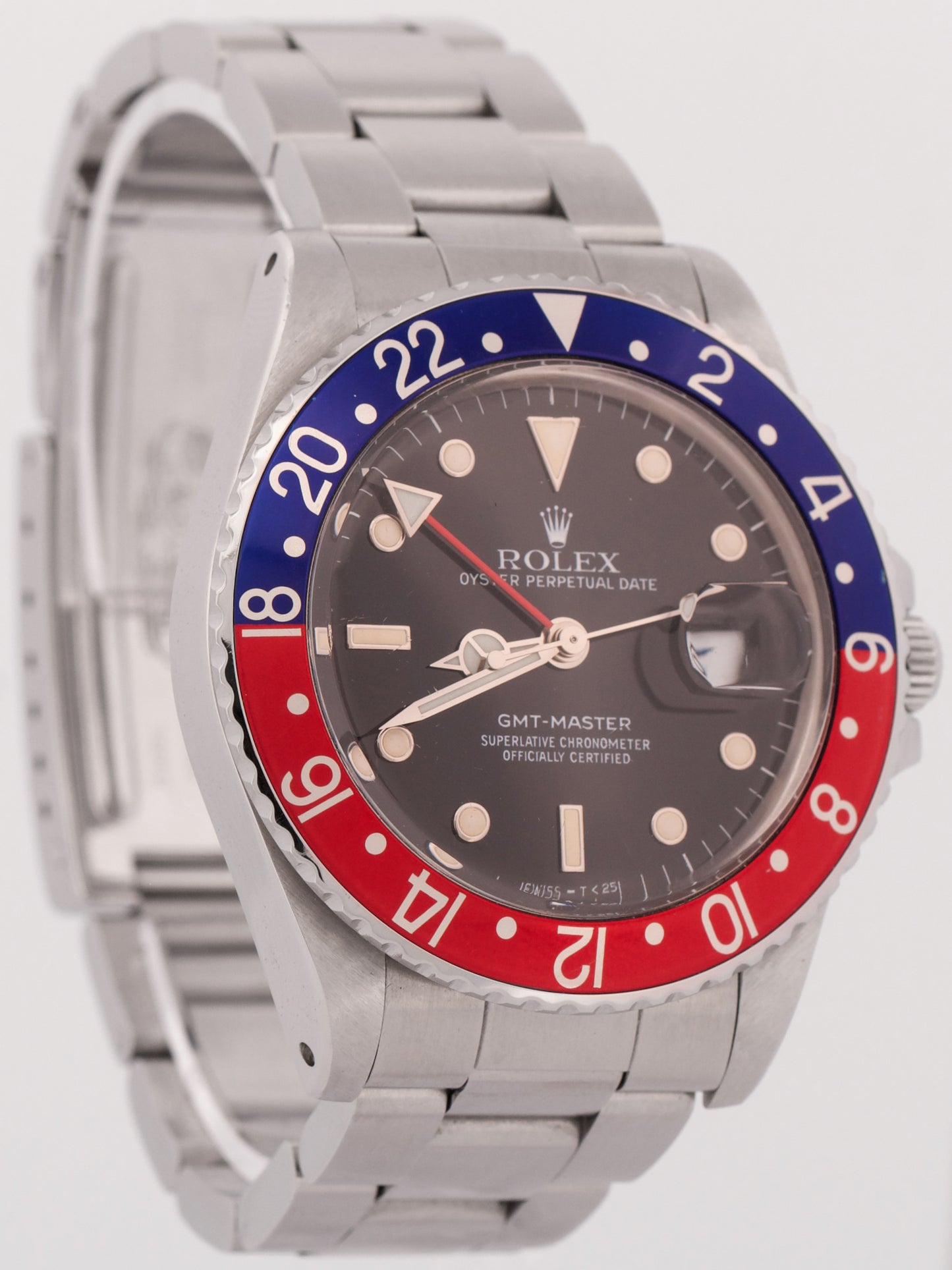 1988 Rolex GMT-Master PEPSI Stainless Steel Red Blue OYSTER 40mm 16750 Watch