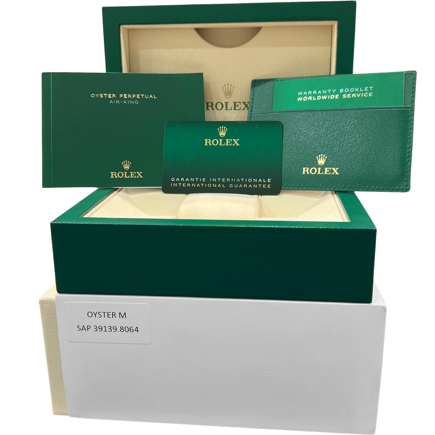 2024 PAPERS Rolex Air-King 40mm Green Black Stainless Steel Watch 126900 BOX