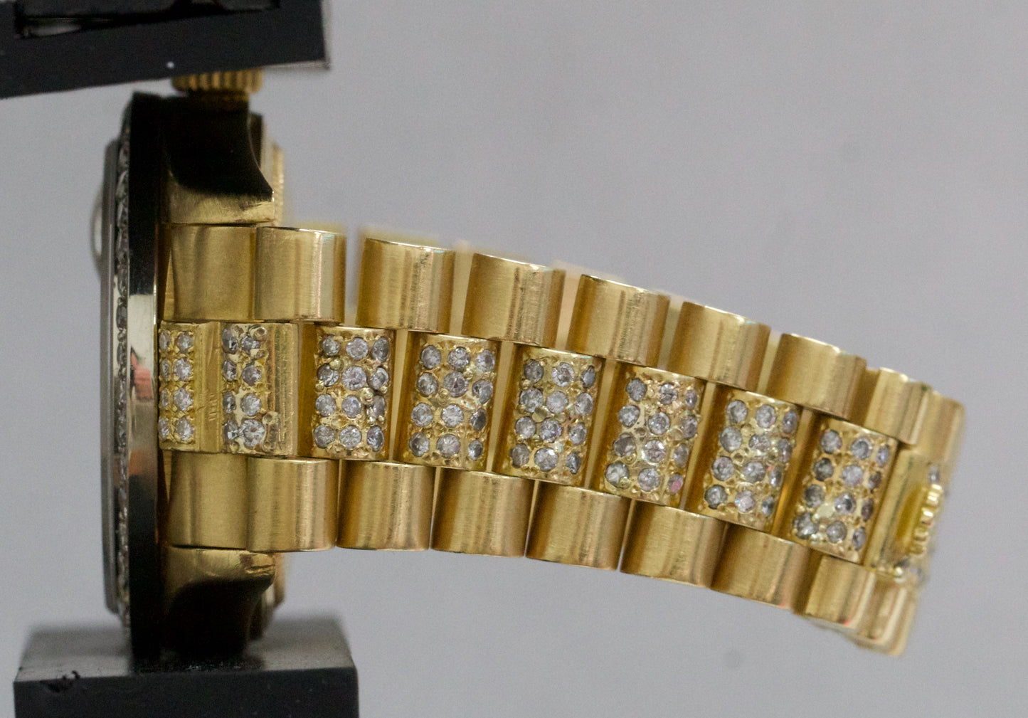 VINTAGE Rolex Day-Date President 36mm DIAMOND PAVE 18K Yellow Gold Watch 18038