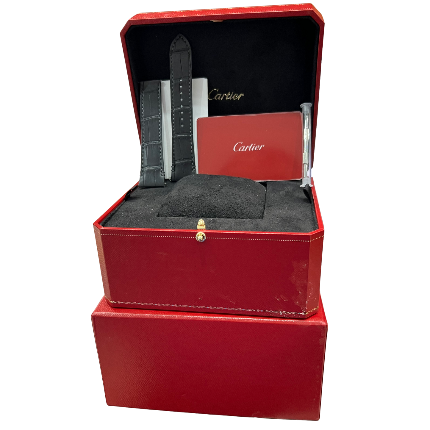 PAPERS Cartier Santos 39.8mm ADLC Black Stainless Steel 4072 Watch WSSA0039 BOX