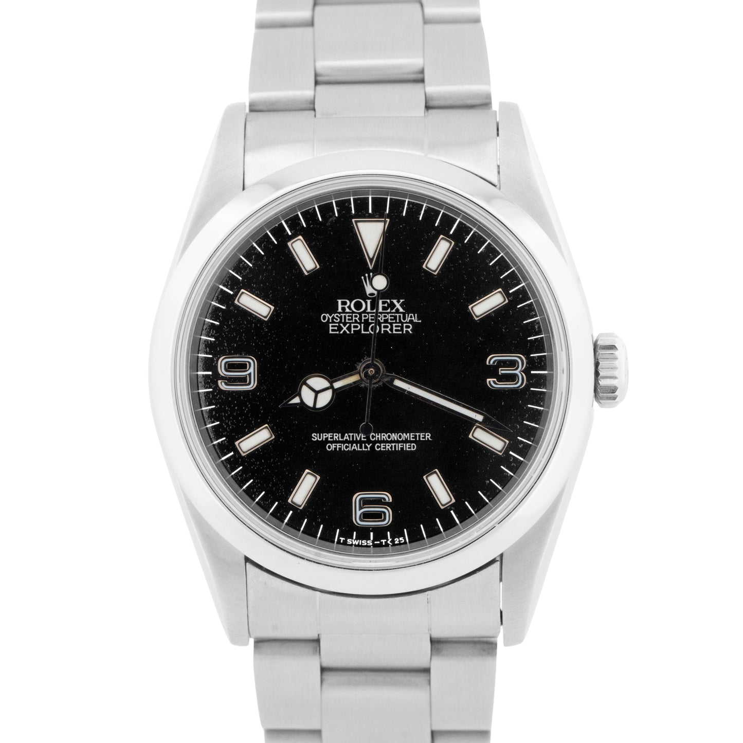PAPERS Rolex Explorer I FROZEN Black 36mm Oyster Stainless Steel Watch 14270 BOX
