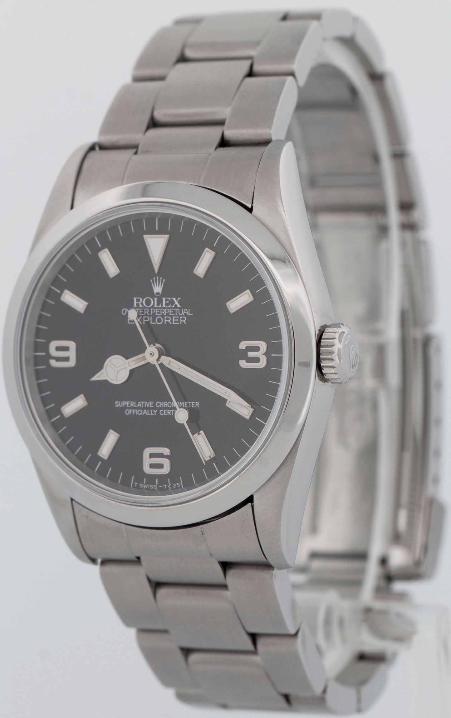 PAPERS Rolex Explorer I FROZEN Black 36mm Oyster Stainless Steel Watch 14270 BOX