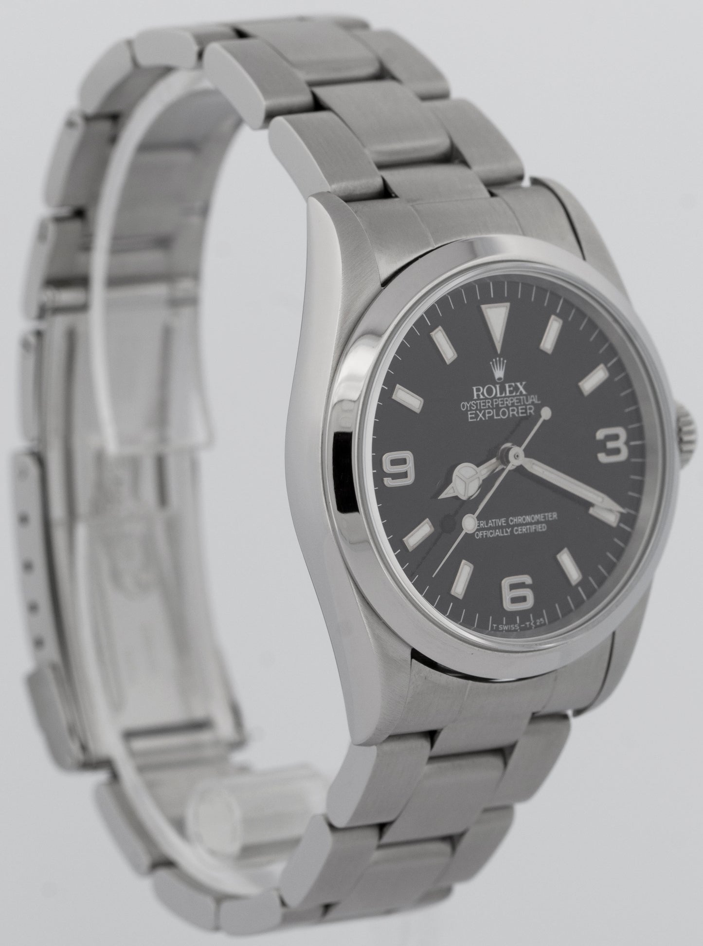 PAPERS Rolex Explorer I FROZEN Black 36mm Oyster Stainless Steel Watch 14270 BOX