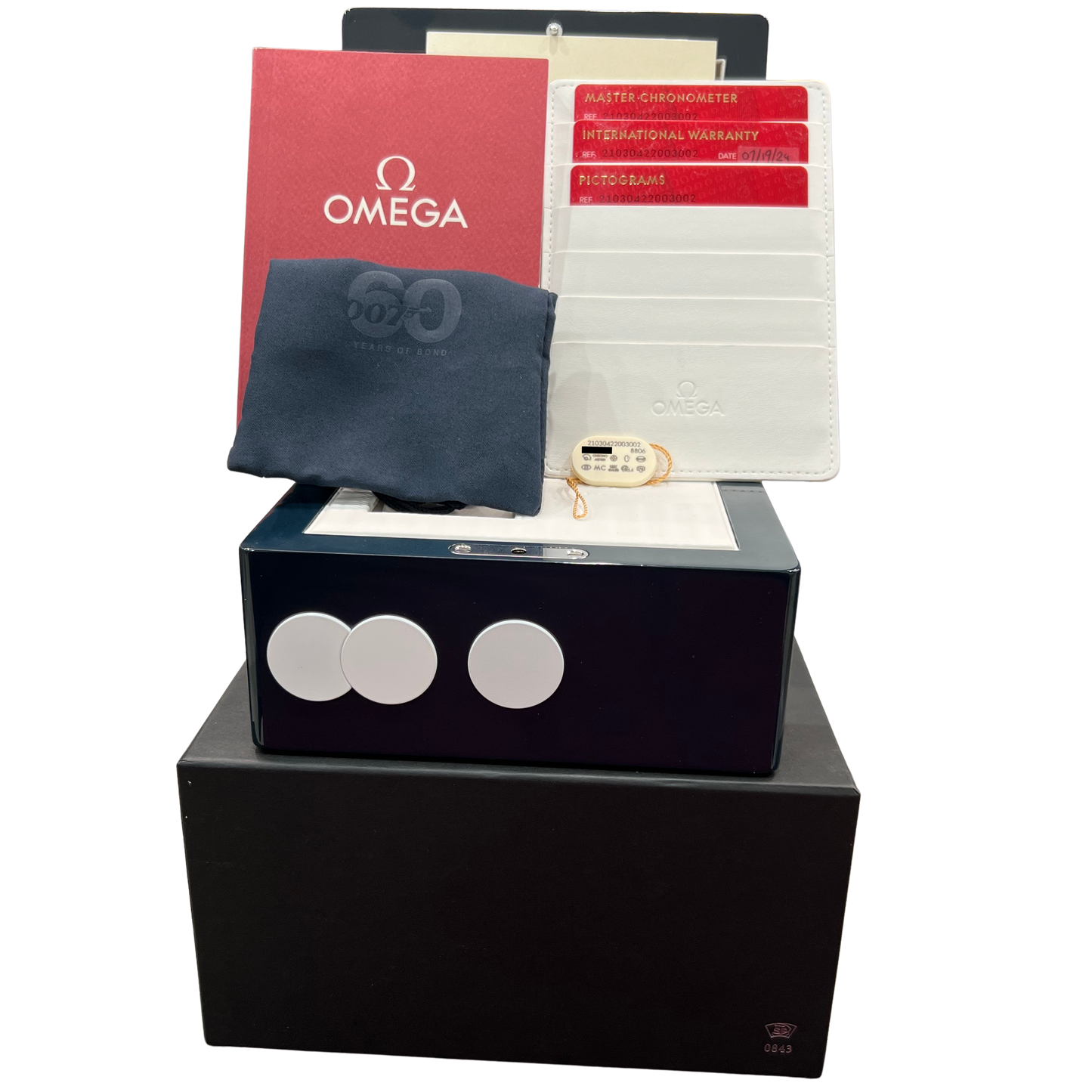 2024 PAPERS Omega Seamaster James Bond 60th Anniversary 210.30.42.20.03.002 BOX