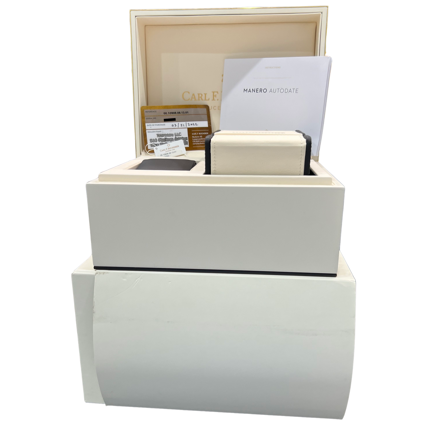 PAPERS Carl F. Bucherer Manero Steel Silver 38mm 00.10908.08.13.01 Watch BOX