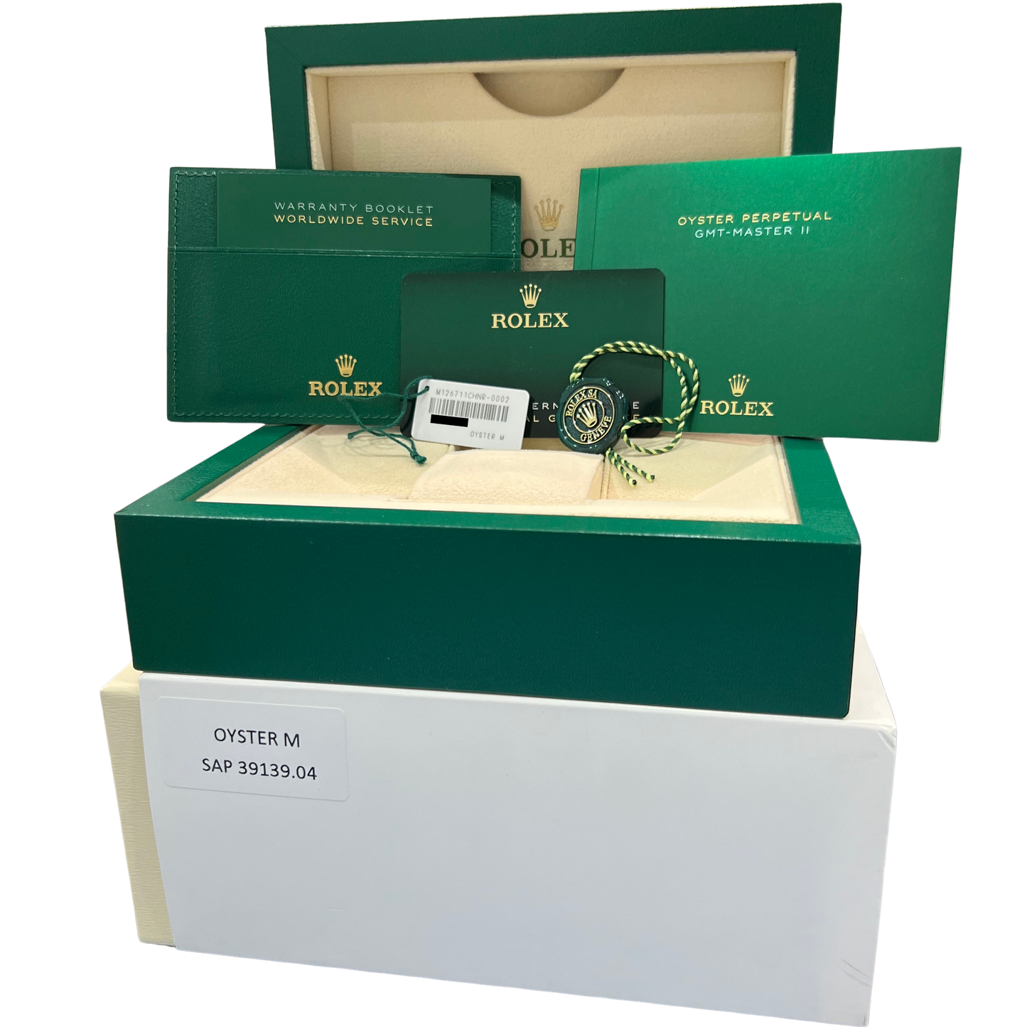 2024 PAPERS Rolex GMT-Master II Two-Tone Gold ROOT-BEER 40mm 126711 CHNR BOX