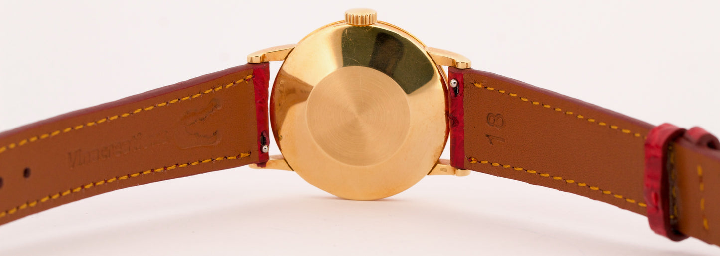 VINTAGE Patek Philippe Calatrava 33mm TRACK DIAL Manual 18K Gold Leather 2466