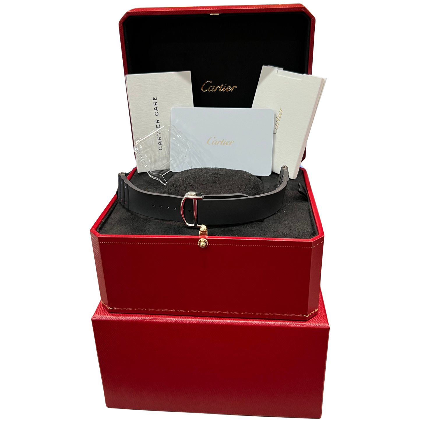 2025 PAPERS Cartier Santos Large 39.8mm BLACK ADLC Gray 4072 WSSA0037 Watch BOX