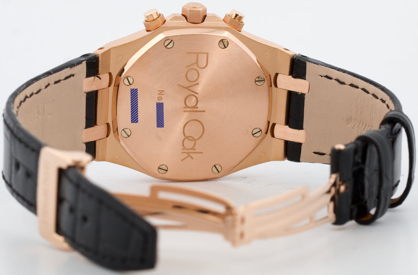 Audemars Piguet Royal Oak Chronograph WHITE 18k Rose Gold Leather 39mm 26022OR