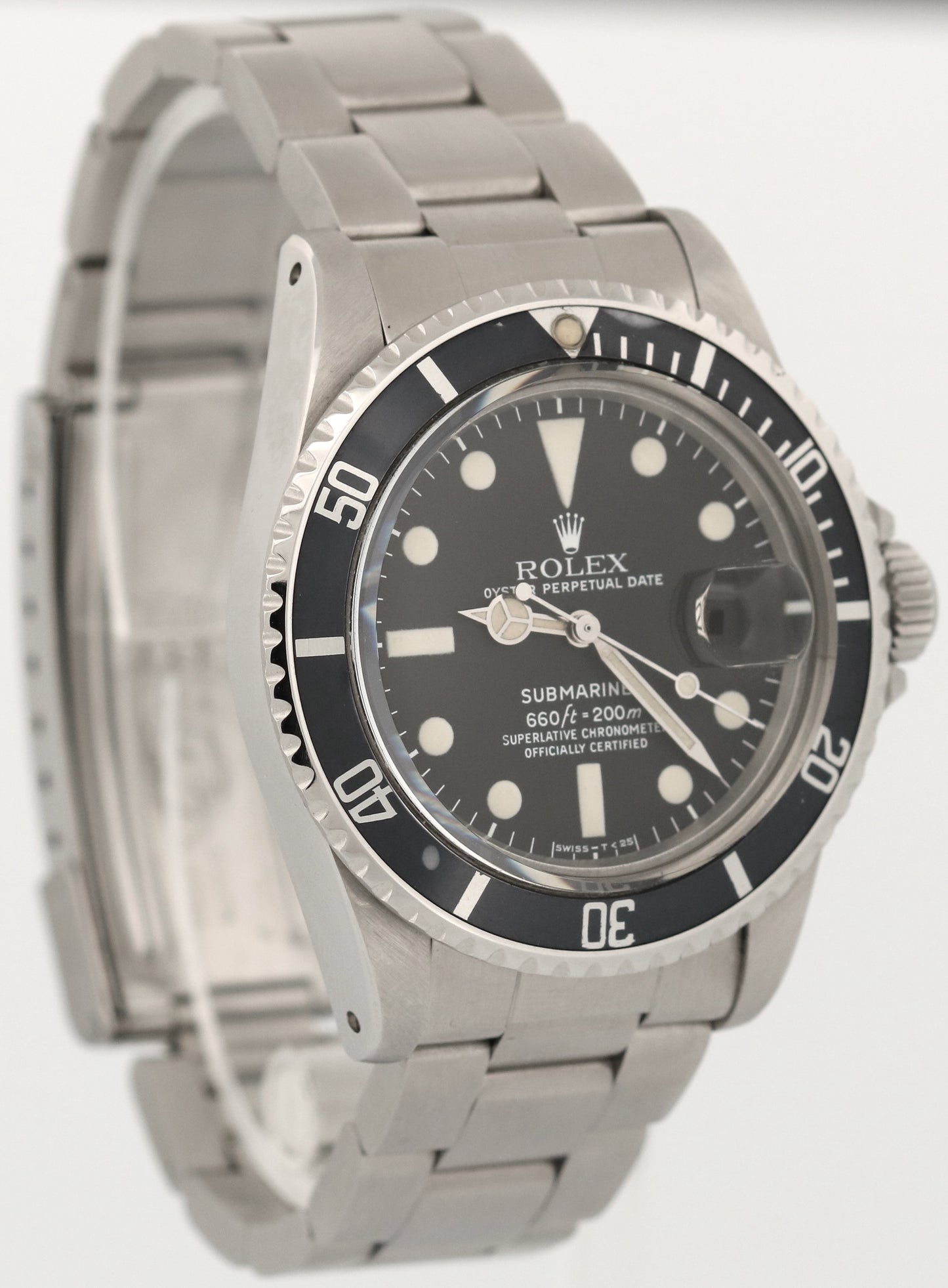 2025 SERVICE Rolex Submariner Date PATINA Black 40mm Steel Oyster 1680 Watch BOX