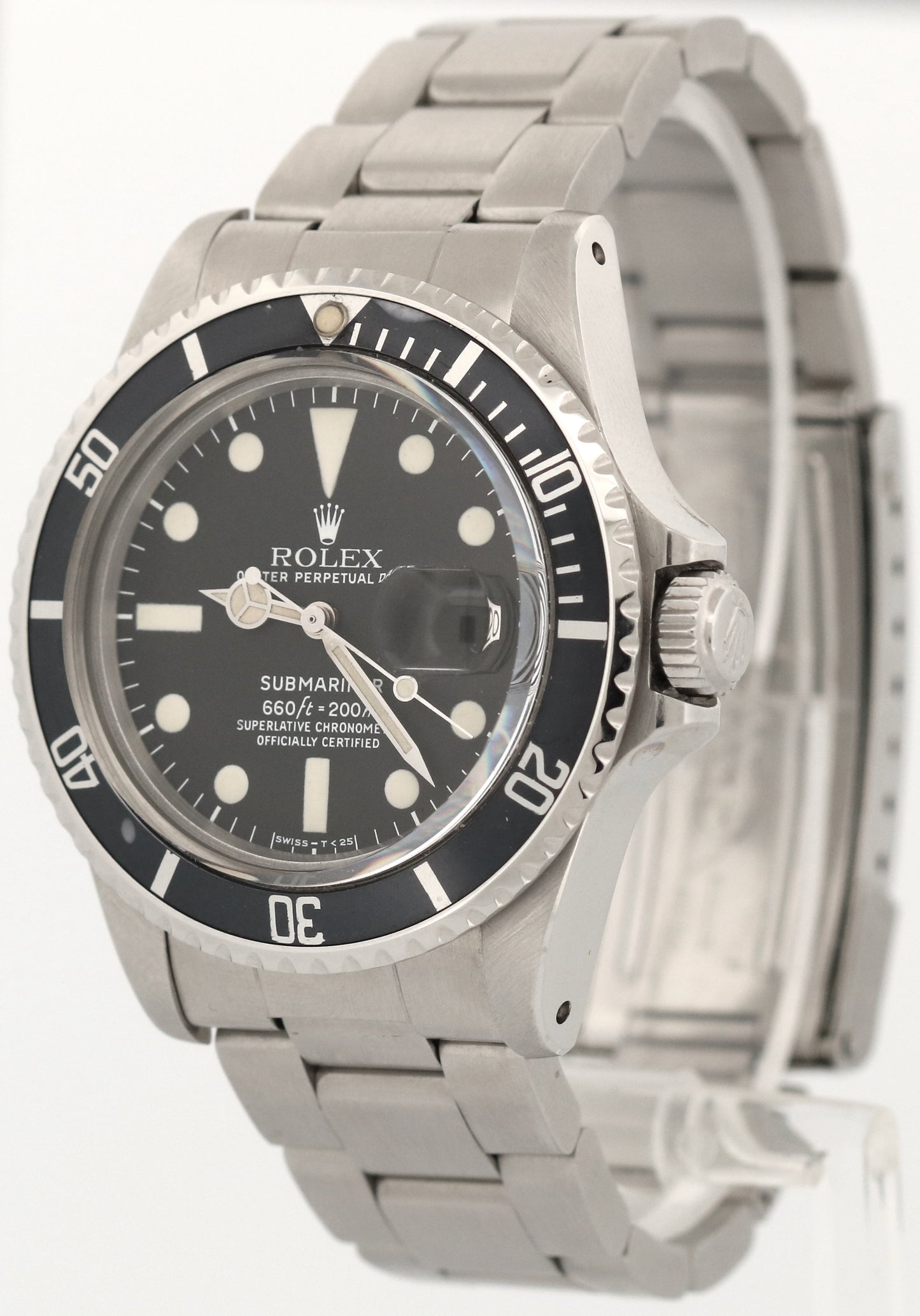 2025 SERVICE Rolex Submariner Date PATINA Black 40mm Steel Oyster 1680 Watch BOX