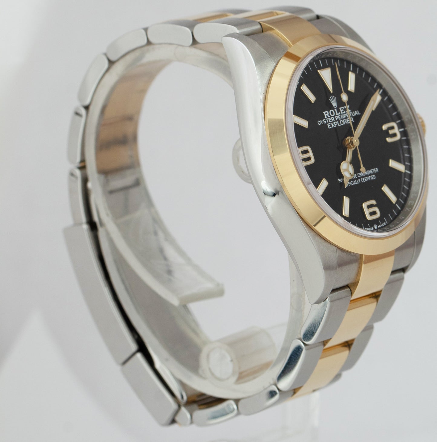 2021 NEW CARD Rolex Explorer I Black Two-Tone Gold Steel 36mm 124273 Watch B+P