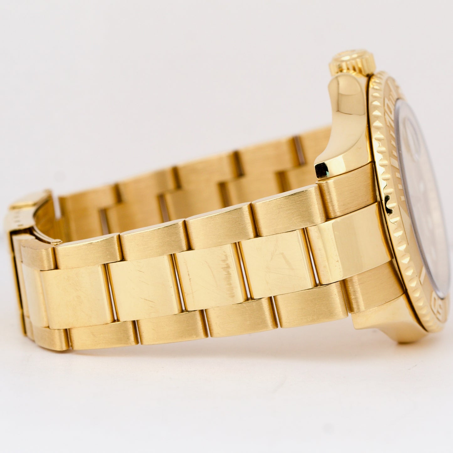 UNPOLISHED Rolex Yacht-Master 40 REHAUT Champagne 18K Gold NO-HOLES 16628 40mm