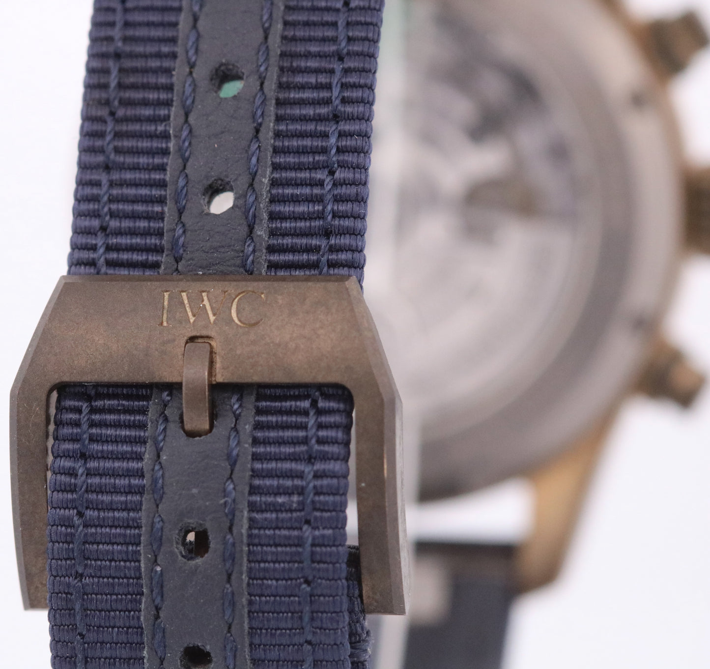 PAPERS IWC Pilot Chronograph BLUE Leather BRONZE 41mm IW388109 Watch BOX