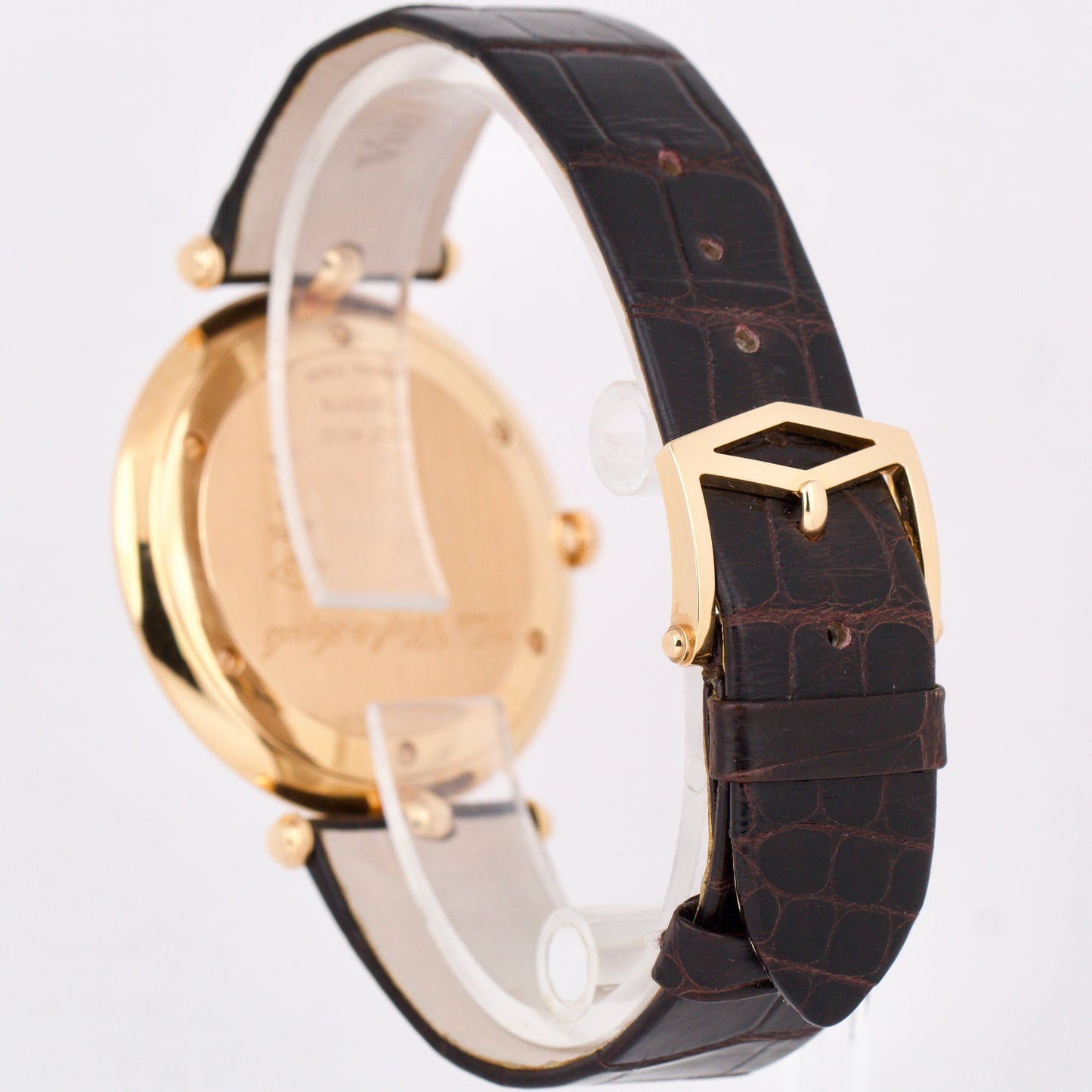 Van Cleef & Arpels Pierre 18K Rose Gold Leather White Honeycomb 38mm VCARO3GK00