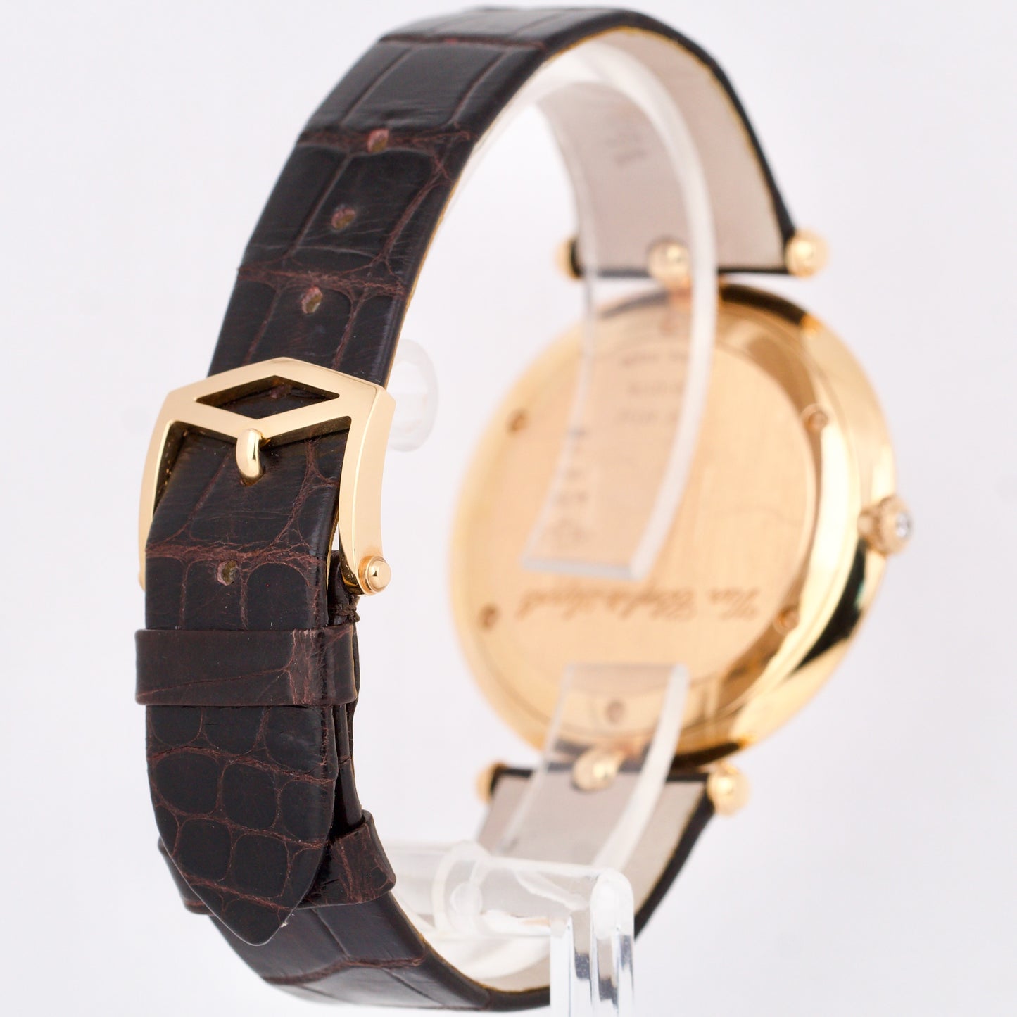 Van Cleef & Arpels Pierre 18K Rose Gold Leather White Honeycomb 38mm VCARO3GK00