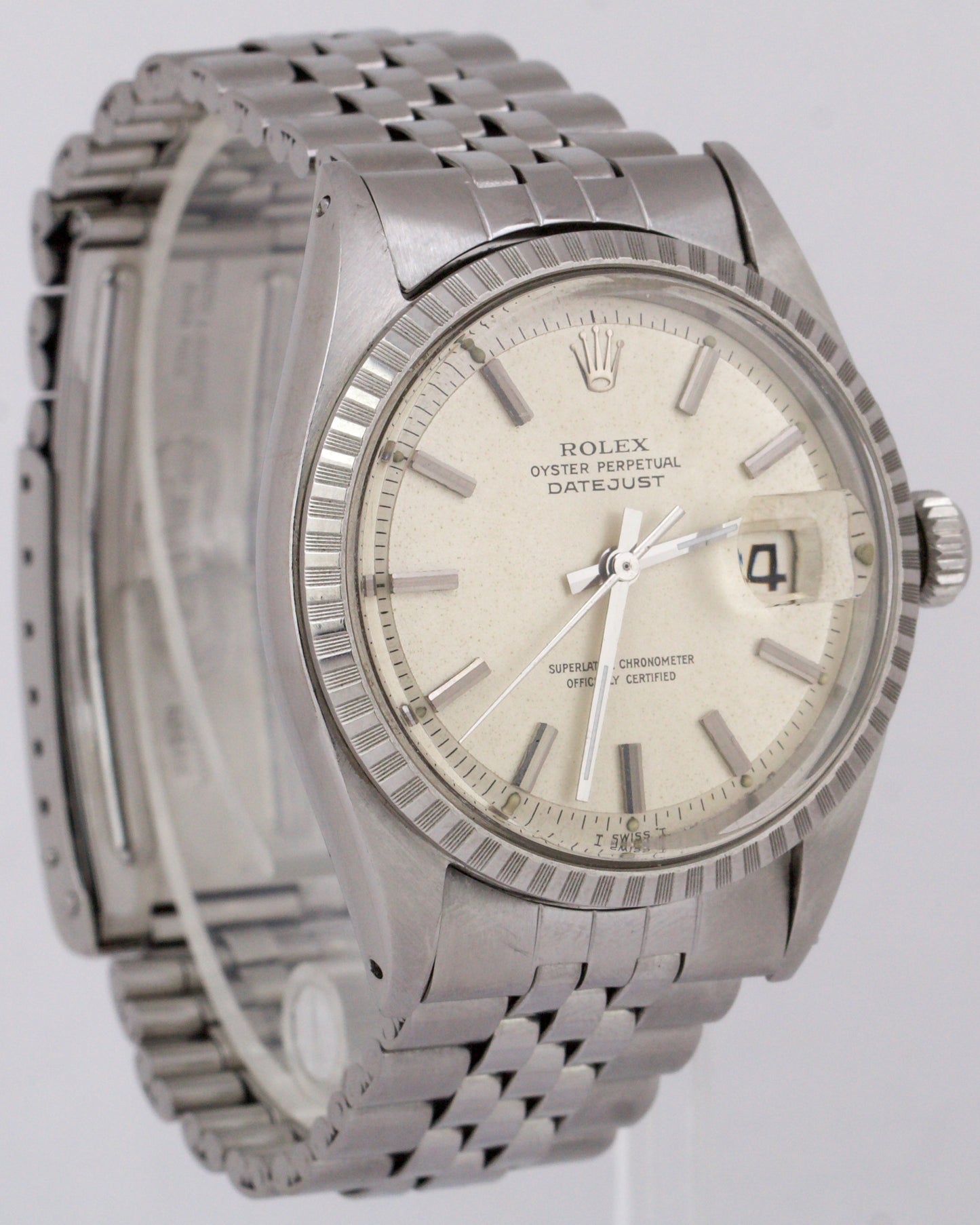 1969 Rolex DateJust IVORY 36mm Stainless Steel Automatic Jubilee Watch 1603