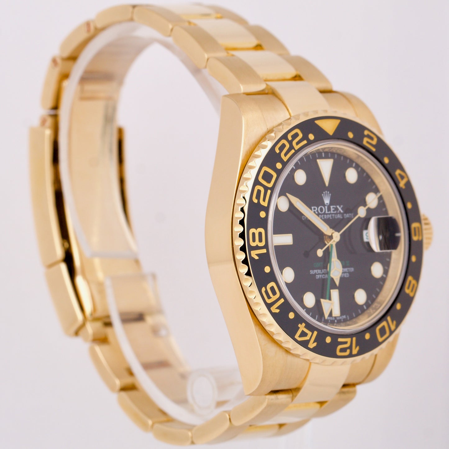 MINT Rolex GMT-Master II PAPERS Ceramic Black 18K Yellow Gold 40mm 116718 LN B+P