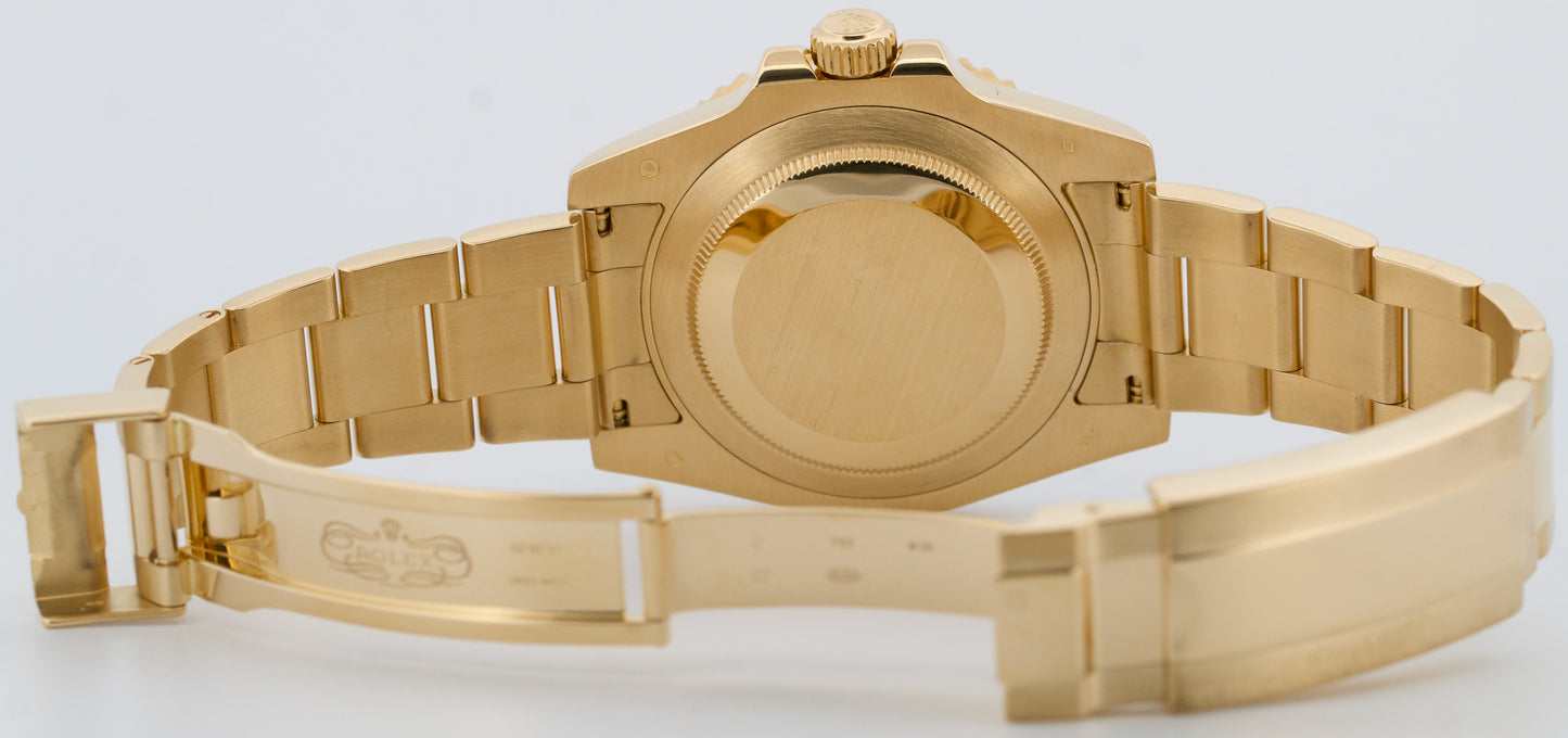 PAPERS Rolex Submariner Date 40mm BLACK Ceramic 18K Yellow Gold 116618 LN BOX