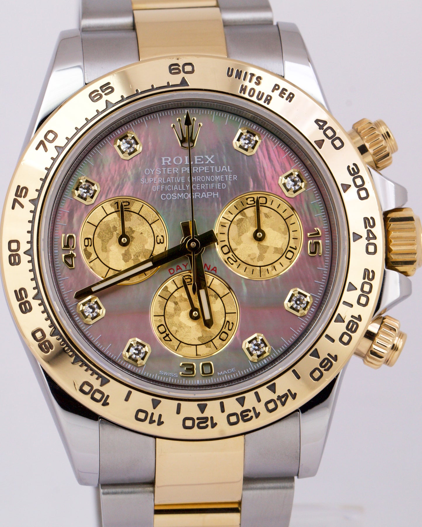 2022 Rolex Daytona Cosmograph MOTHER OF PEARL DIAMOND 40mm 18K Gold Steel 116503