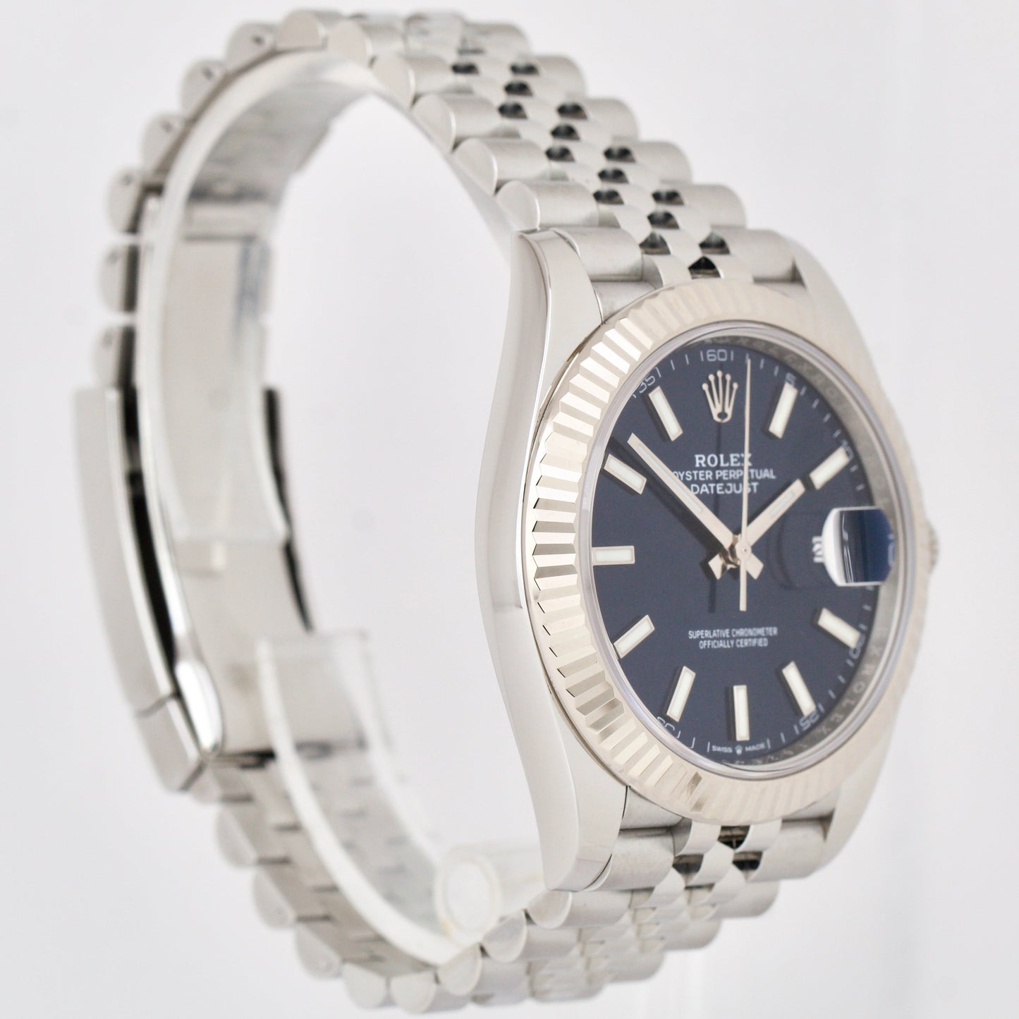 MINT 2024 Rolex DateJust 41 BLUE 18K Gold Steel JUBILEE Fluted 41mm 126334 BOX