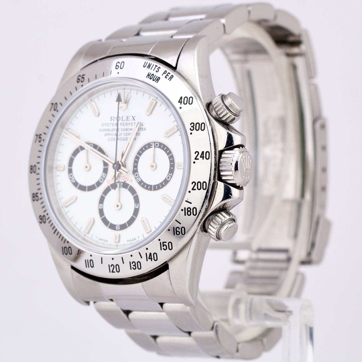 PAPERS Rolex Daytona Cosmograph White ZENITH Stainless Steel 40mm 16520 B+P
