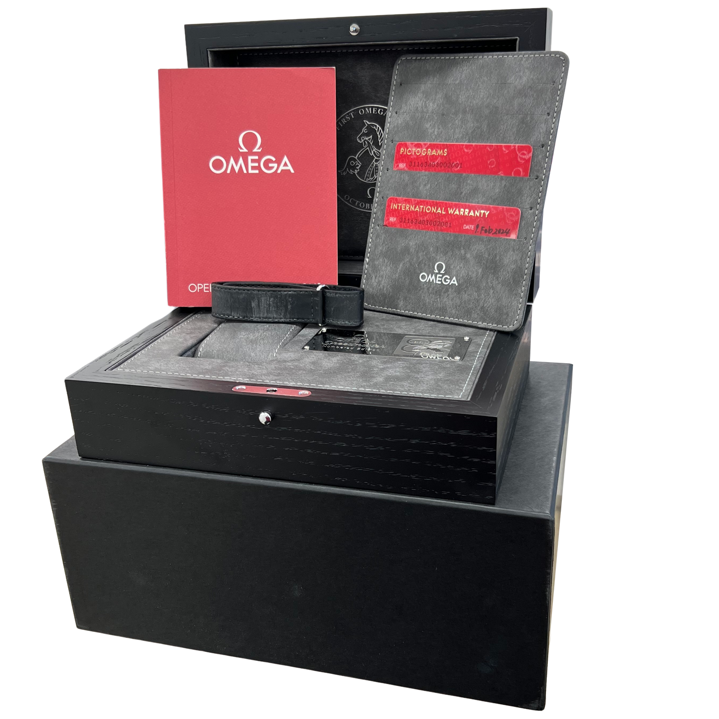 2024 PAPERS Omega Speedmaster 18K Sedna Rose Gold Watch 311.63.40.30.02.001 BOX
