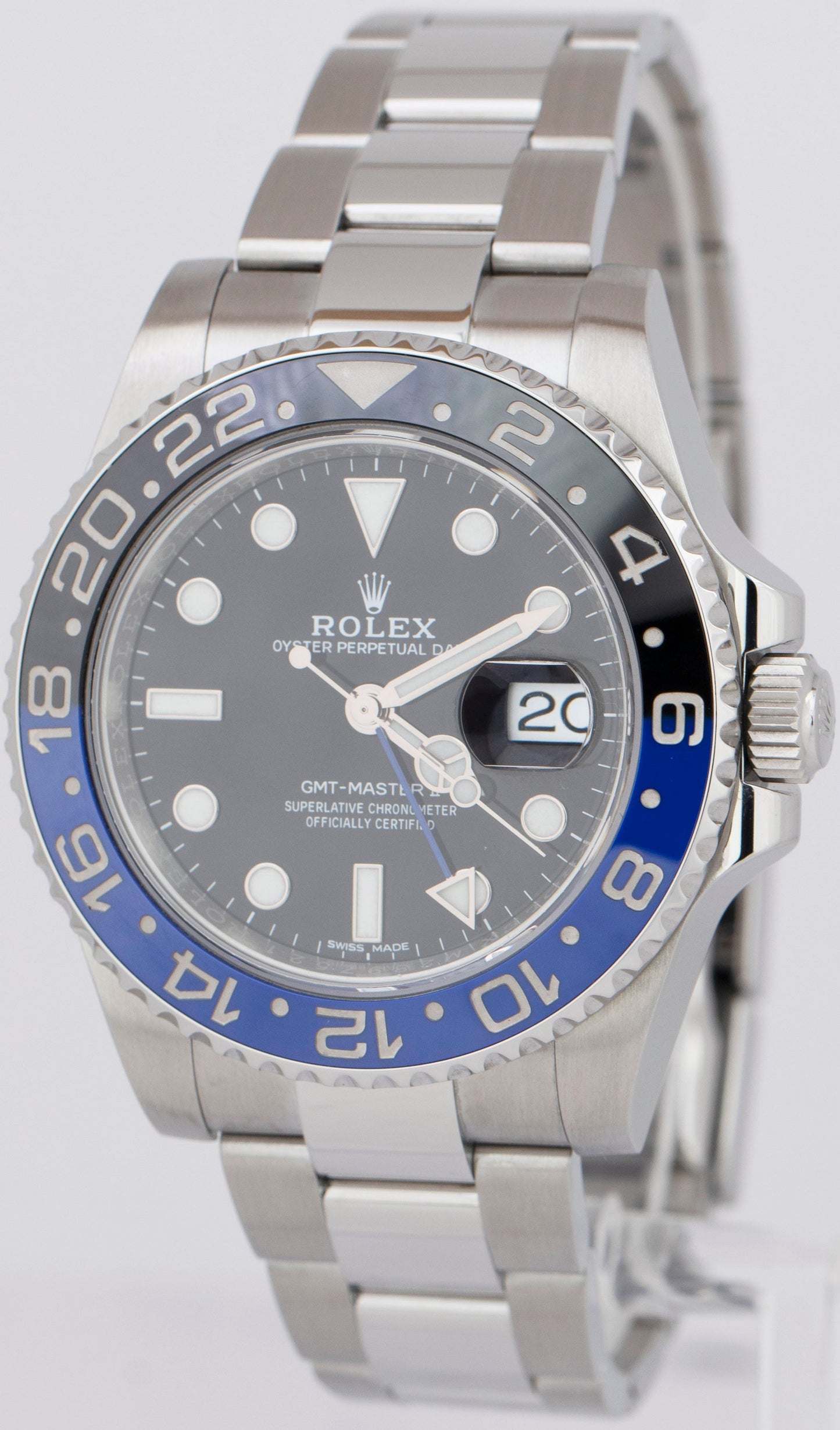 Rolex GMT-Master II Batman Blue Black Stainless Steel 40mm Watch 116710 BLNR