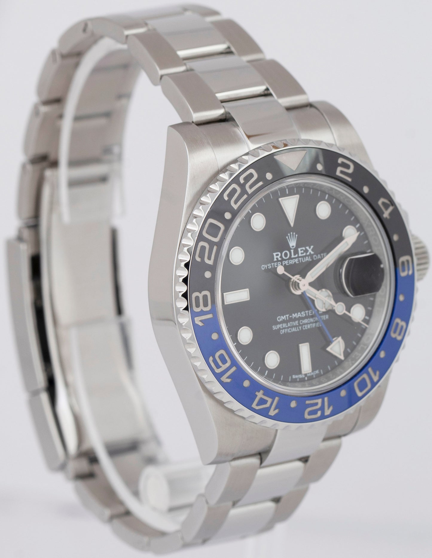 Rolex GMT-Master II Batman Blue Black Stainless Steel 40mm Watch 116710 BLNR