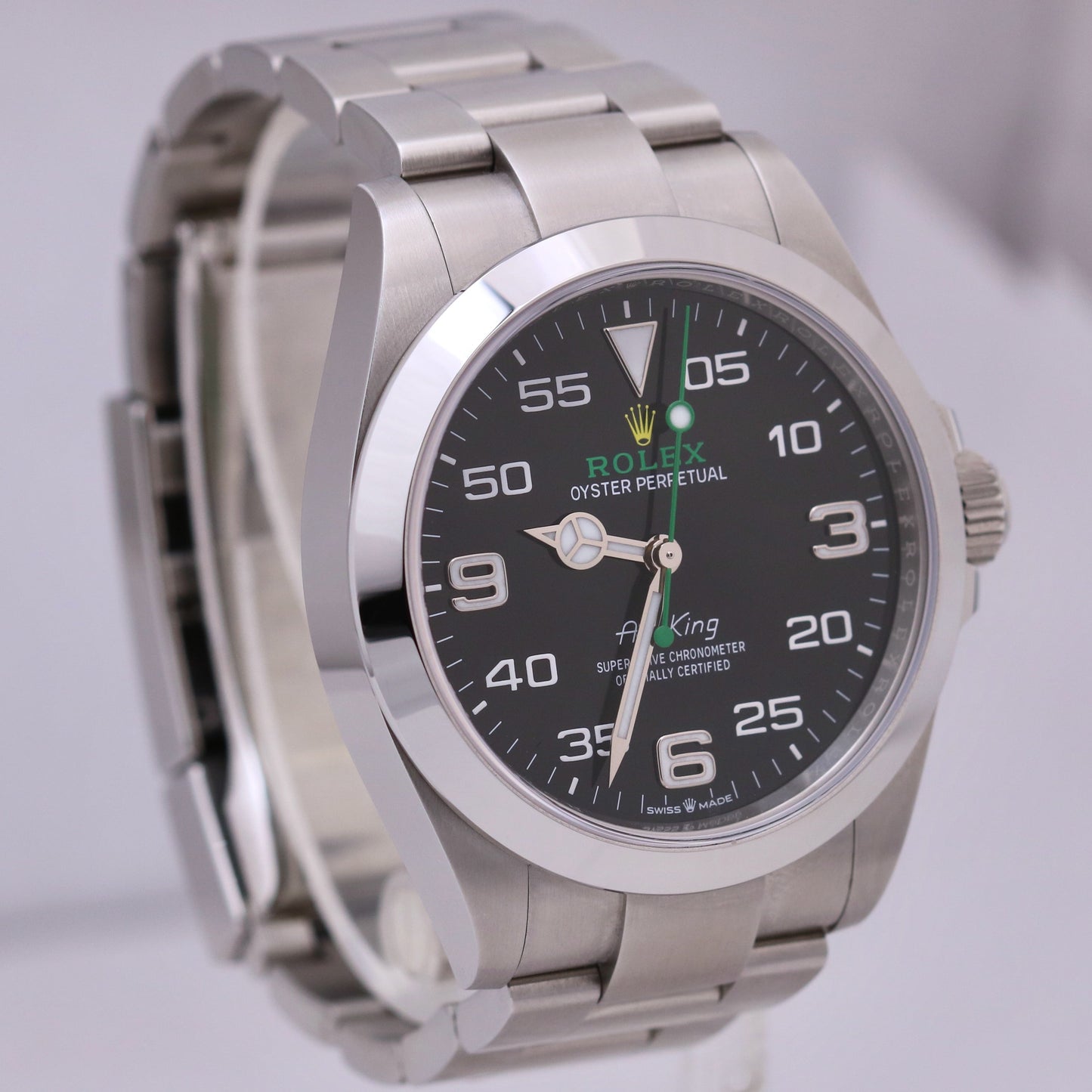2022 PAPERS Rolex Air-King 40mm Green BLACK Stainless Steel Watch 126900 BOX