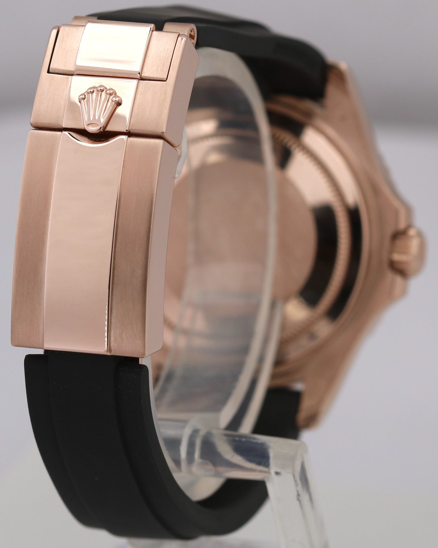 MINT Rolex Yacht-Master 18k Rose Gold Oysterflex Black 37mm 268655 Watch BOX