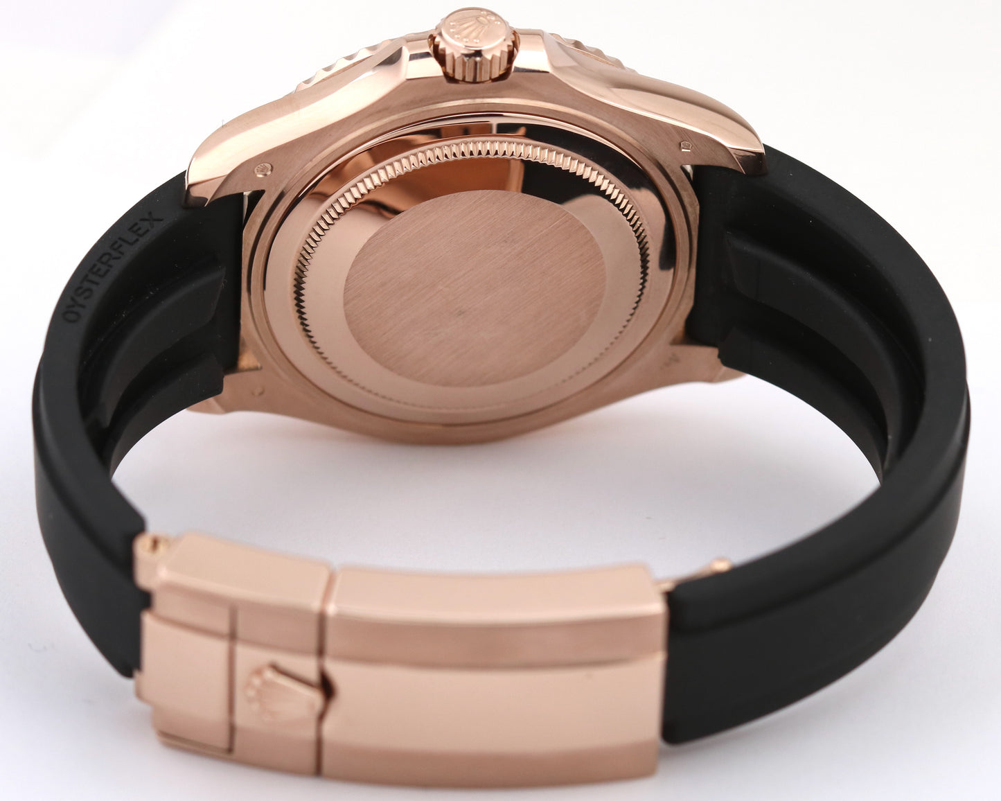 MINT Rolex Yacht-Master 18k Rose Gold Oysterflex Black 37mm 268655 Watch BOX