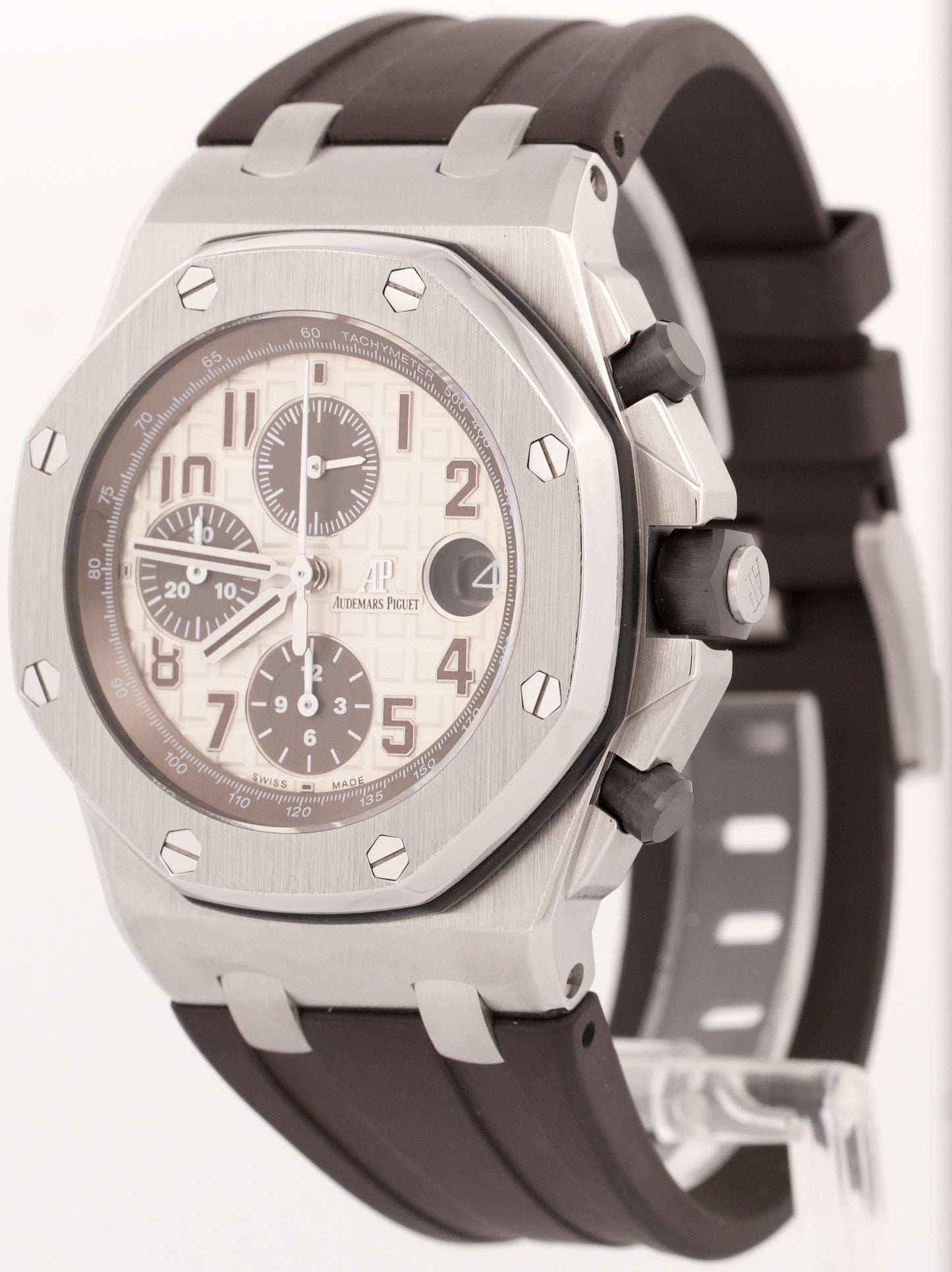 MINT Audemars Piguet Royal Oak Offshore SAFARI Brown Rubber Steel 42mm 26470ST