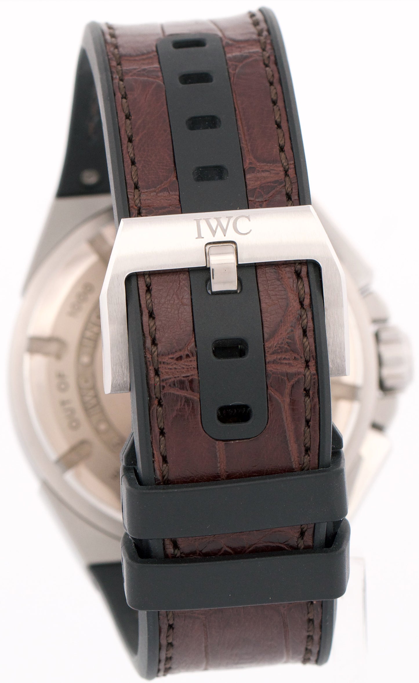 IWC Ingenieur Silver Arrow Chronograph Leather Rubber Steel 45mm Watch IW378505