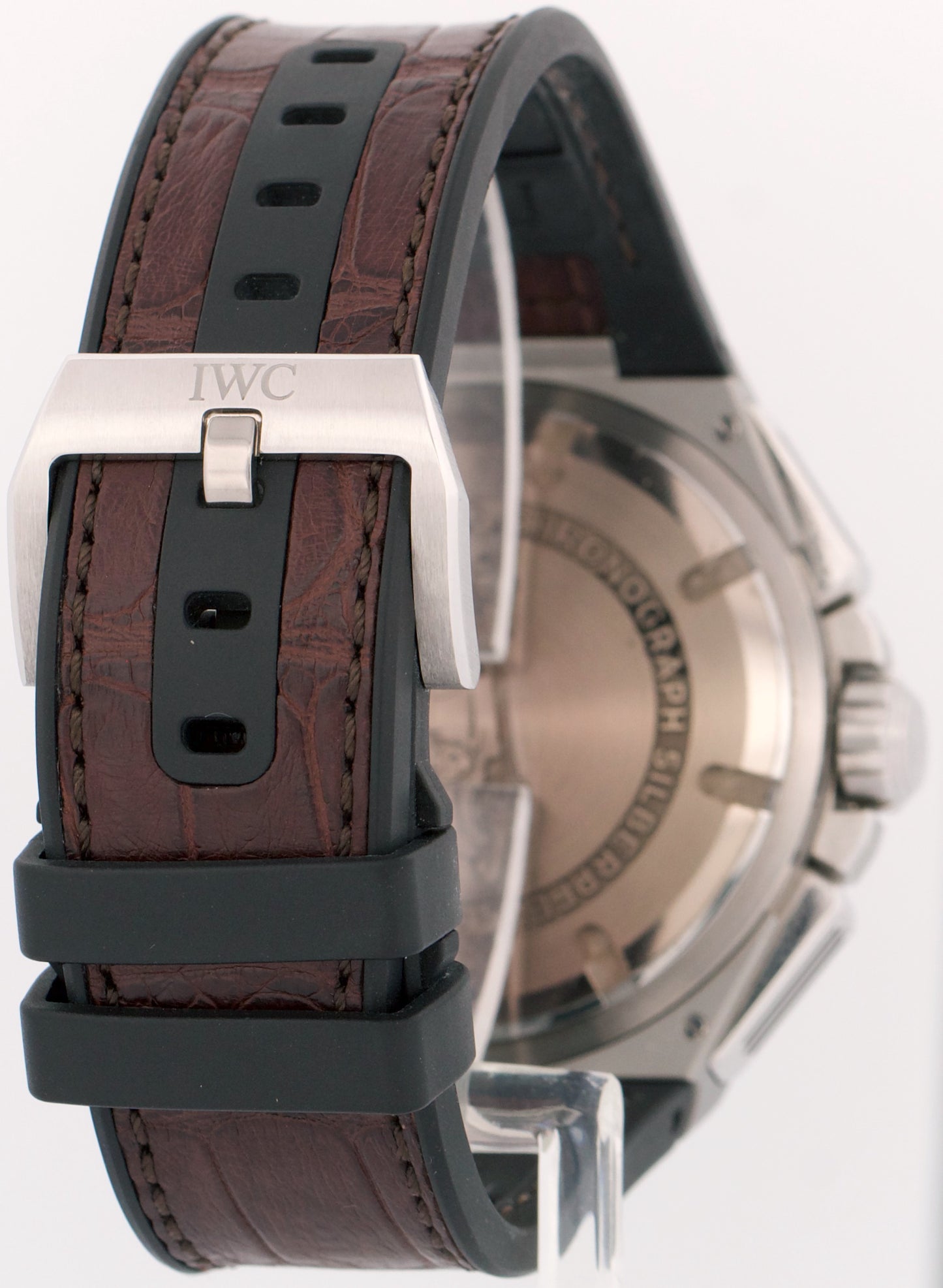 IWC Ingenieur Silver Arrow Chronograph Leather Rubber Steel 45mm Watch IW378505