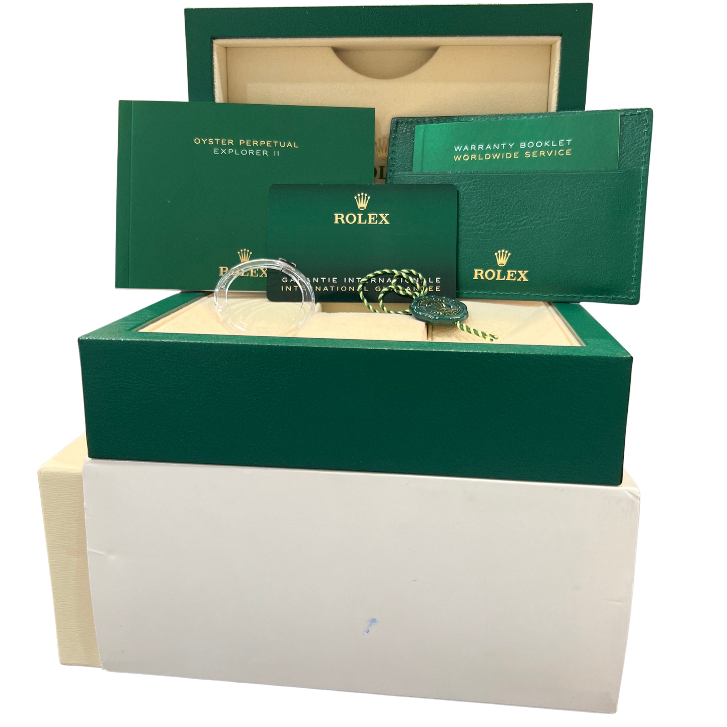 PAPERS Rolex Explorer II 42mm POLAR WHITE Date GMT Steel 226570 Watch BOX
