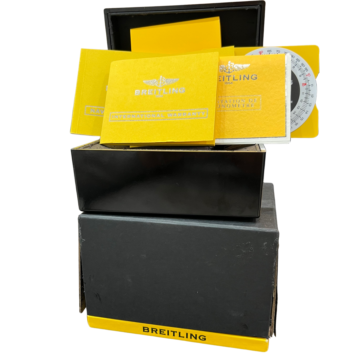 PAPERS Breitling Navitimer World GMT Steel White Stainless Steel 46mm A24322 BOX