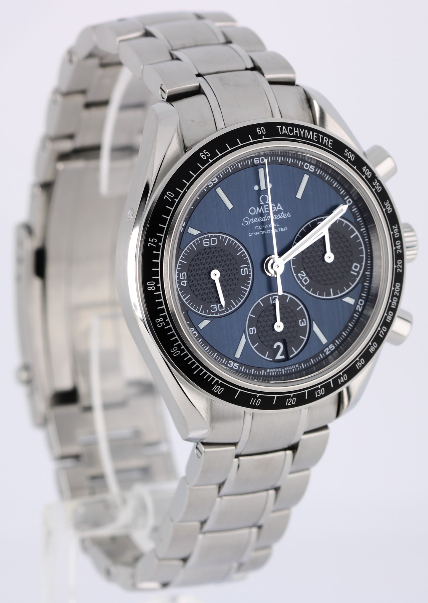 Omega Speedmaster Racing PAPERS Steel Blue 40mm 326.30.40.50.03.001 Watch BOX