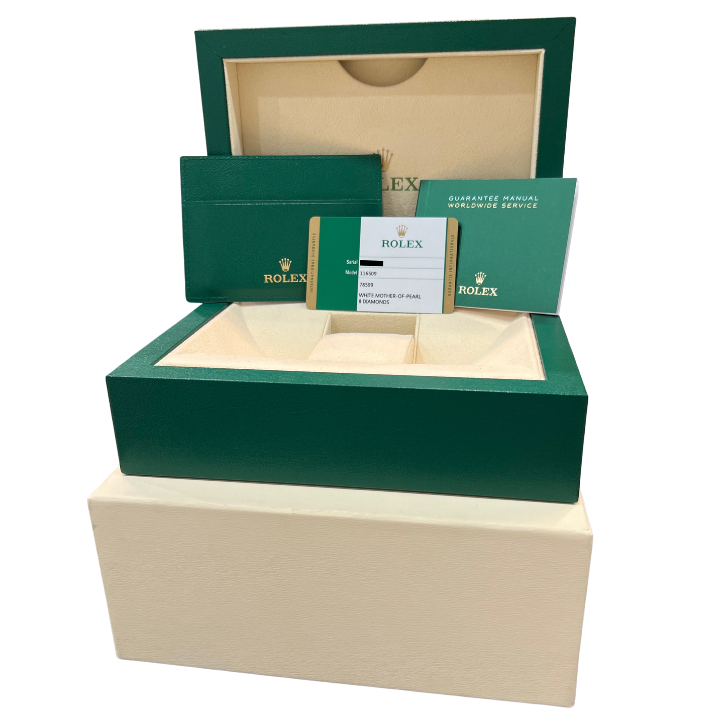 PAPERS Rolex Daytona Cosmograph FACTORY MOP 18K White Gold 40mm Watch 116509 BOX