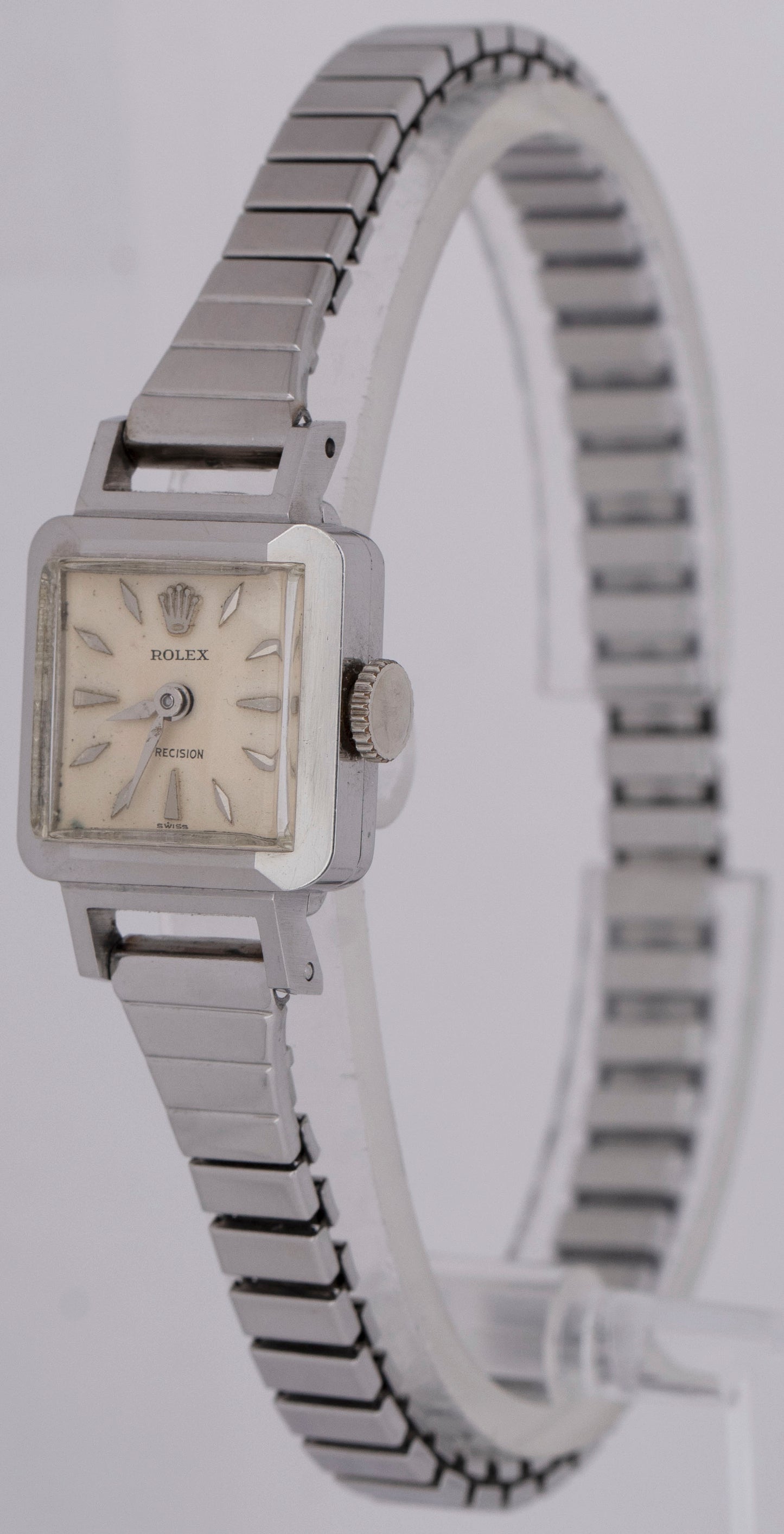 Ladies Rolex Cocktail Stainless Steel 17mm Silver Mechanical Hand-Winding Watch