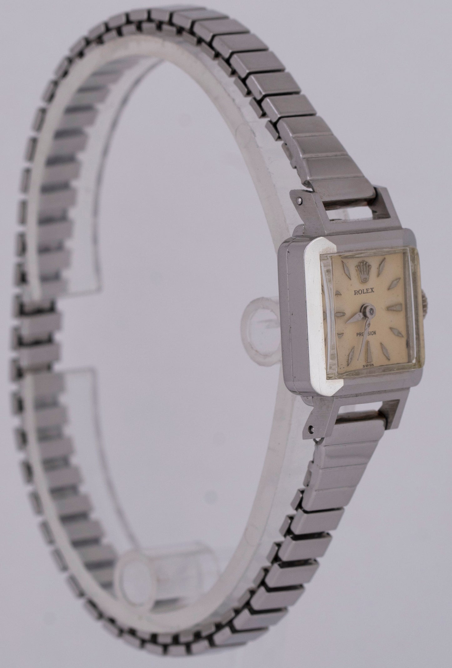 Ladies Rolex Cocktail Stainless Steel 17mm Silver Mechanical Hand-Winding Watch