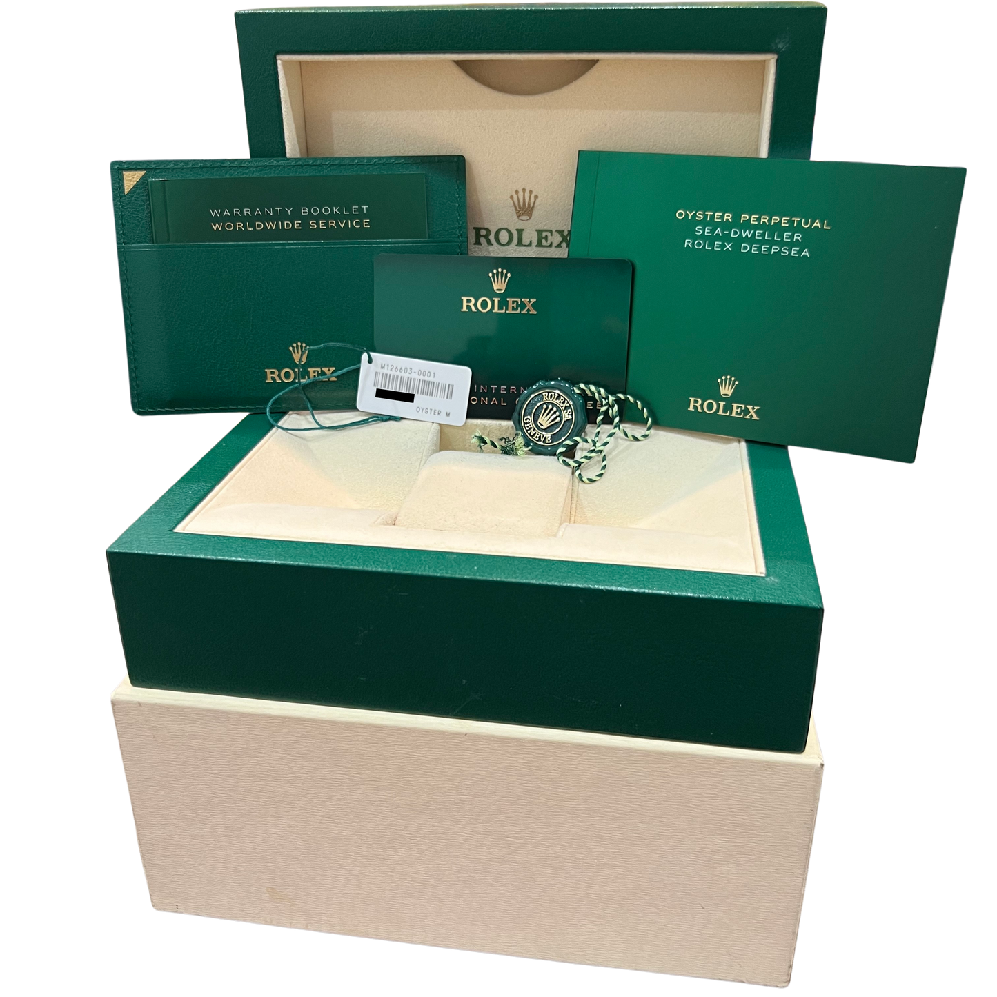 PAPERS Rolex Sea-Dweller 43mm Two-Tone 18K Gold Stainless Black 126603 Watch BOX