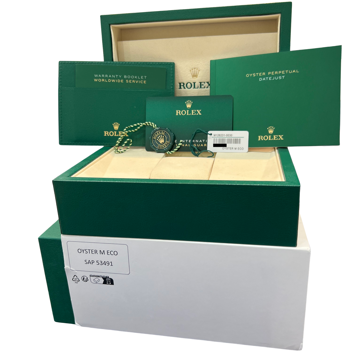 NEW 2025 PAPERS Rolex DateJust Rhodium WIMBLEDON 18K Rose Gold 36mm 126231 BOX