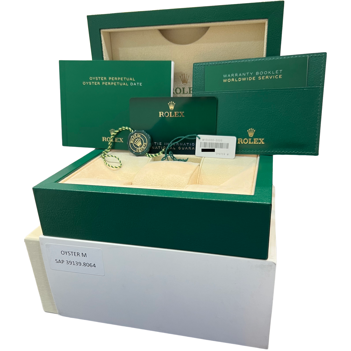 2024 PAPERS Rolex Oyster Perpetual GREEN 36mm Stainless Steel Watch 126000 BOX