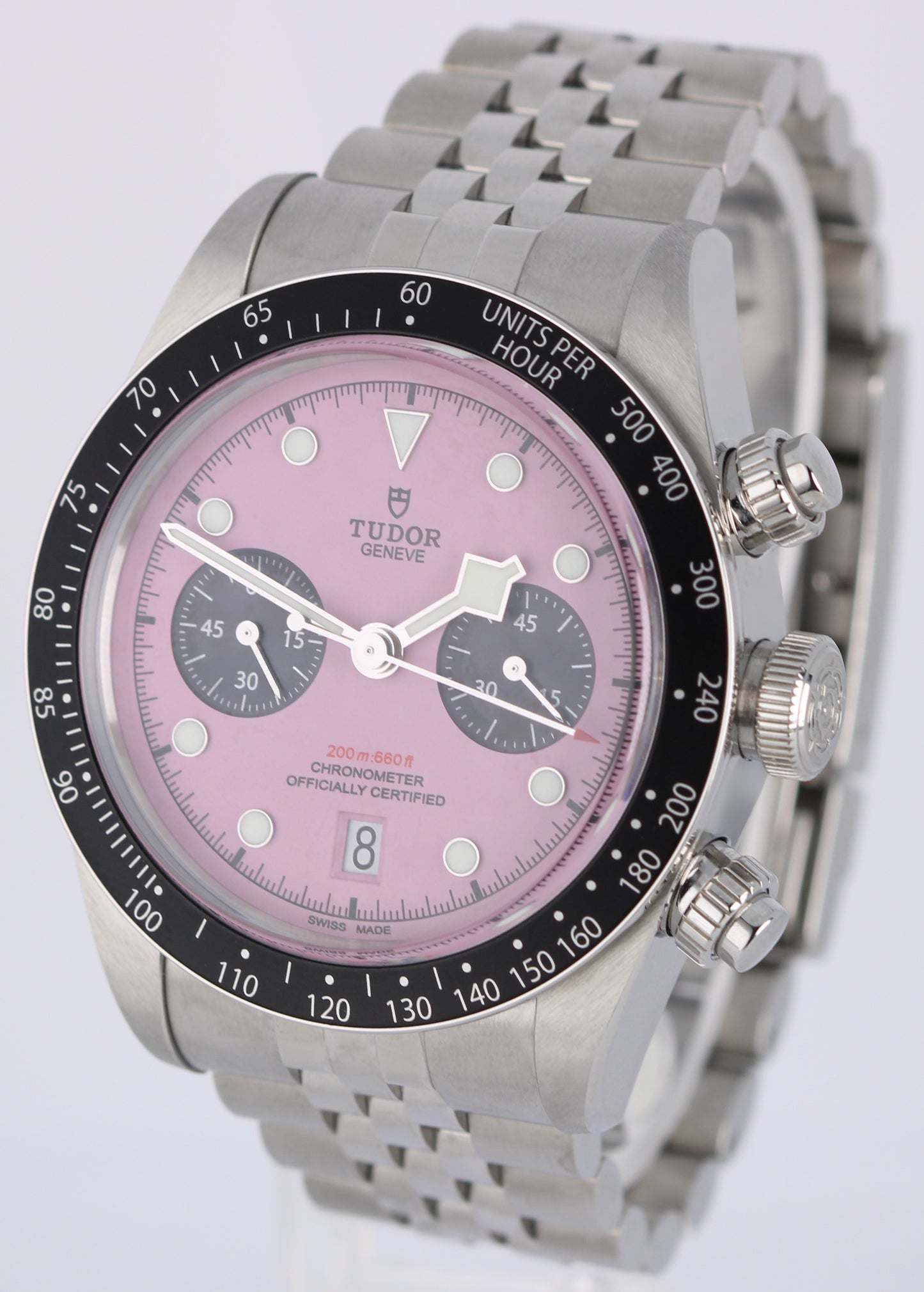 2024 PAPERS Tudor Black Bay Chrono Steel Miami PINK 41mm M79360N-0019 Watch BOX